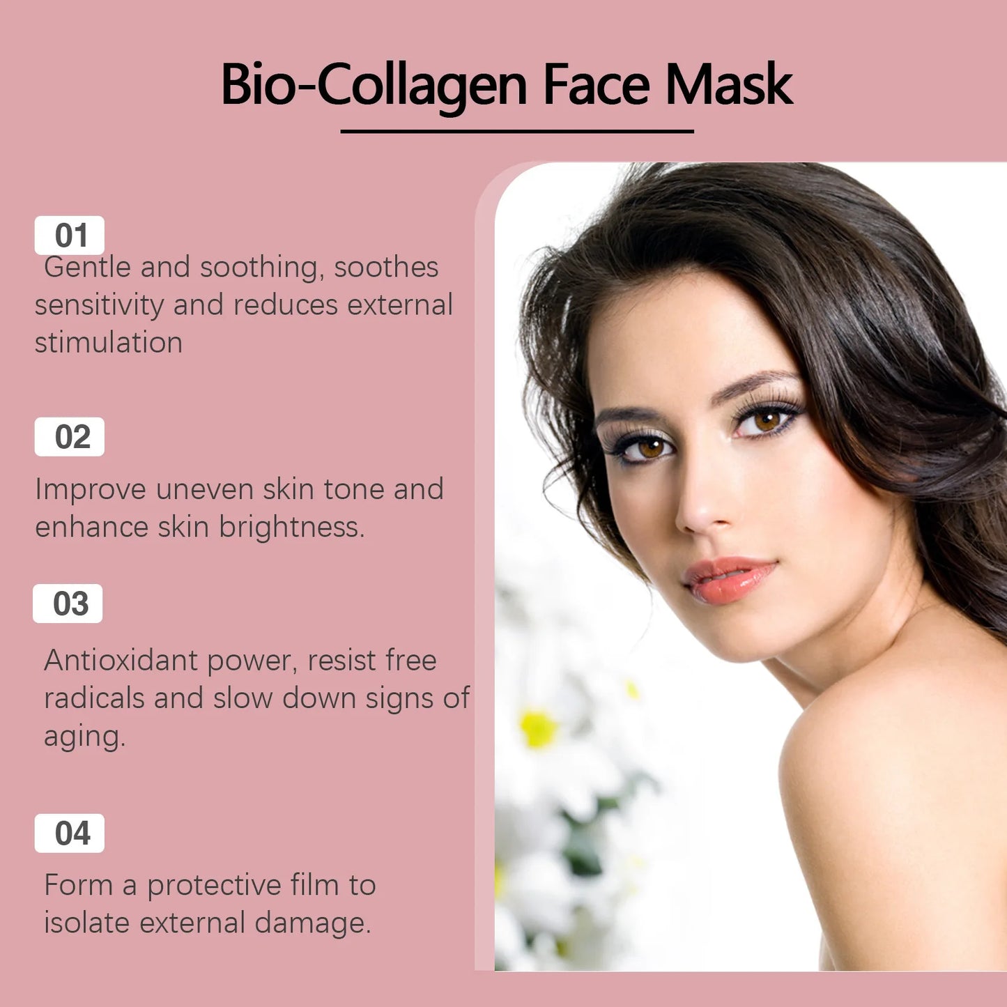 Eelhoe 4pcs Collagen Firming Face Mask Shrink Pores Lift Repair Skin Rejuvenation Anti Wrinkle Moisturizing Refresh Face Mask
