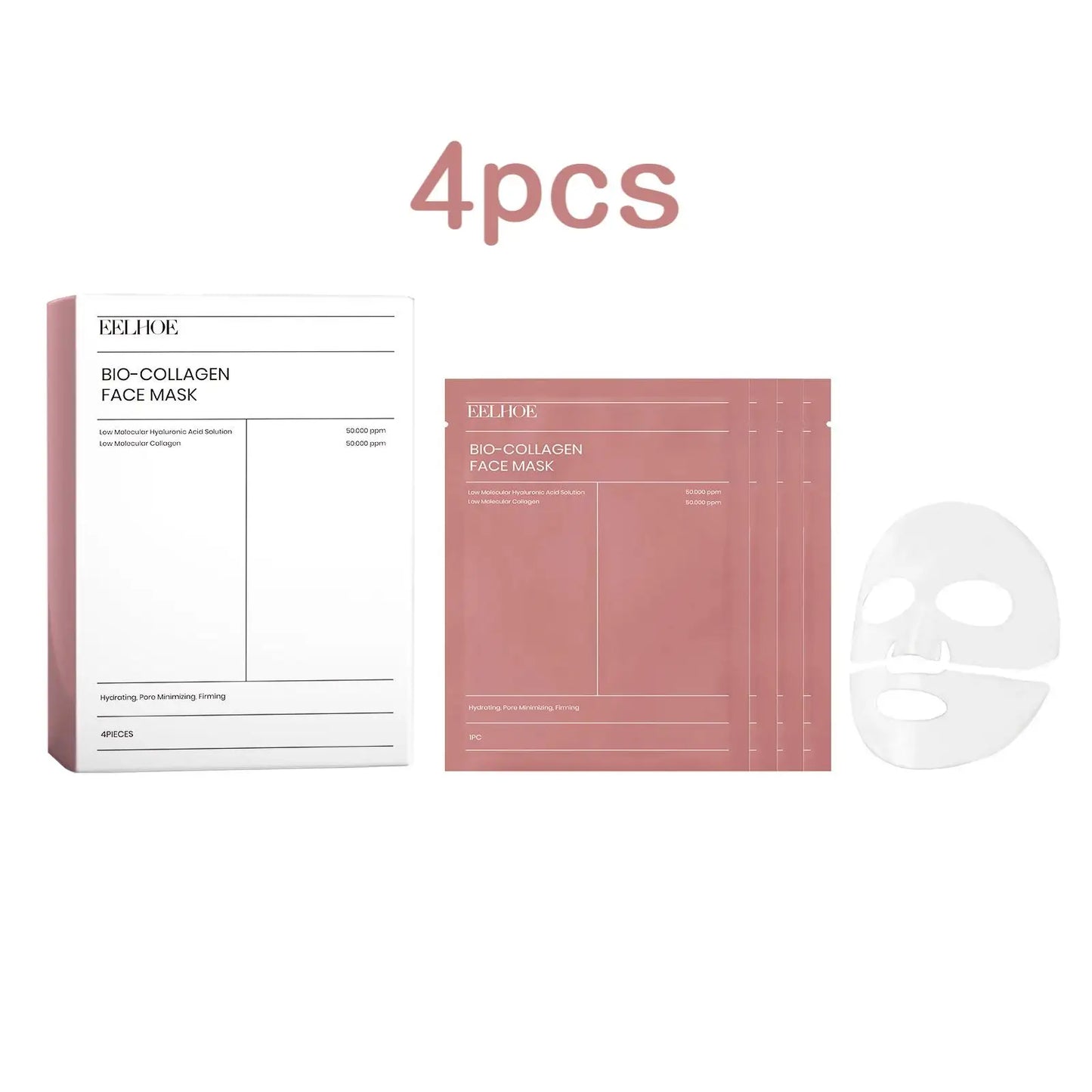Eelhoe 4pcs Collagen Firming Face Mask Shrink Pores Lift Repair Skin Rejuvenation Anti Wrinkle Moisturizing Refresh Face Mask
