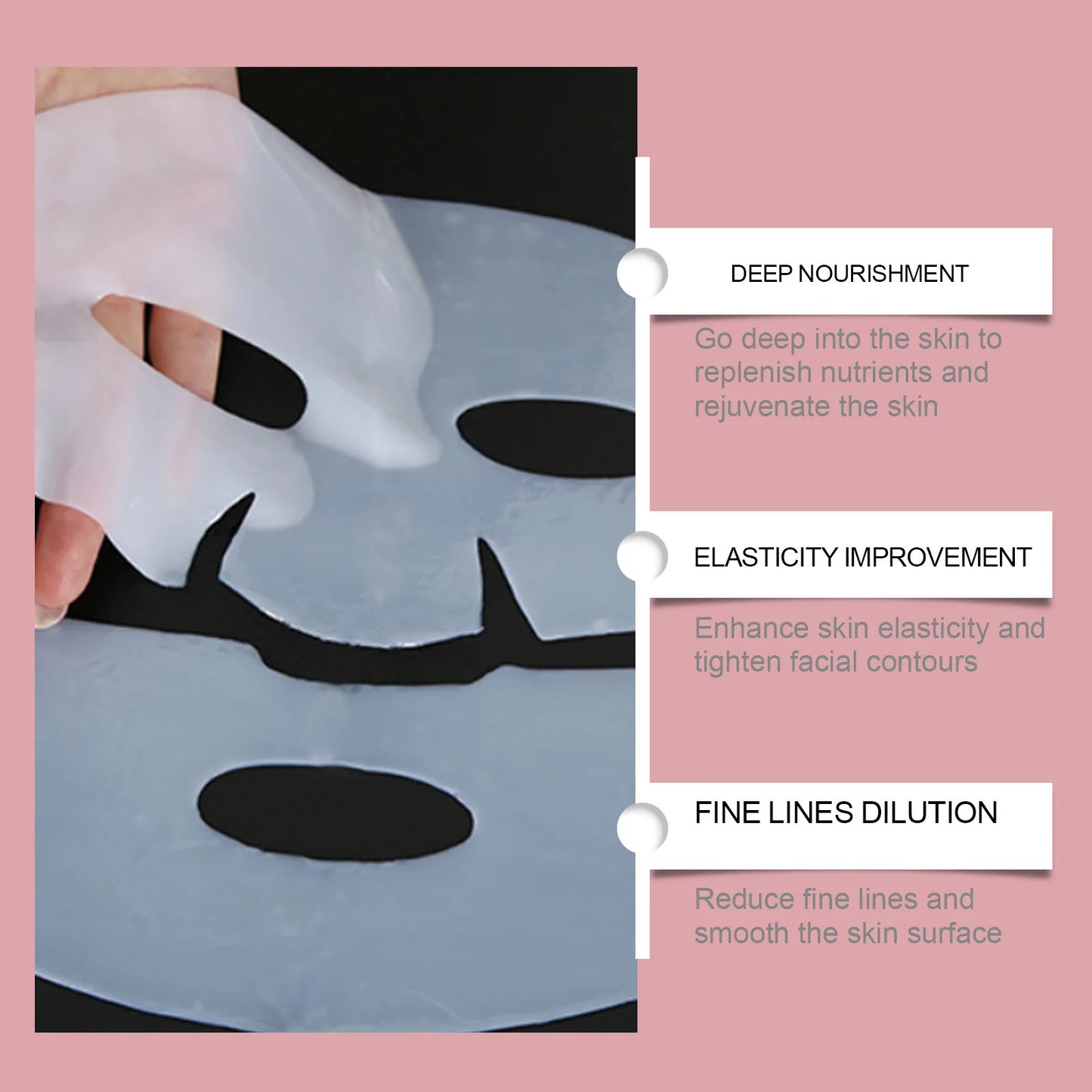 Eelhoe 4pcs Collagen Firming Face Mask Shrink Pores Lift Repair Skin Rejuvenation Anti Wrinkle Moisturizing Refresh Face Mask