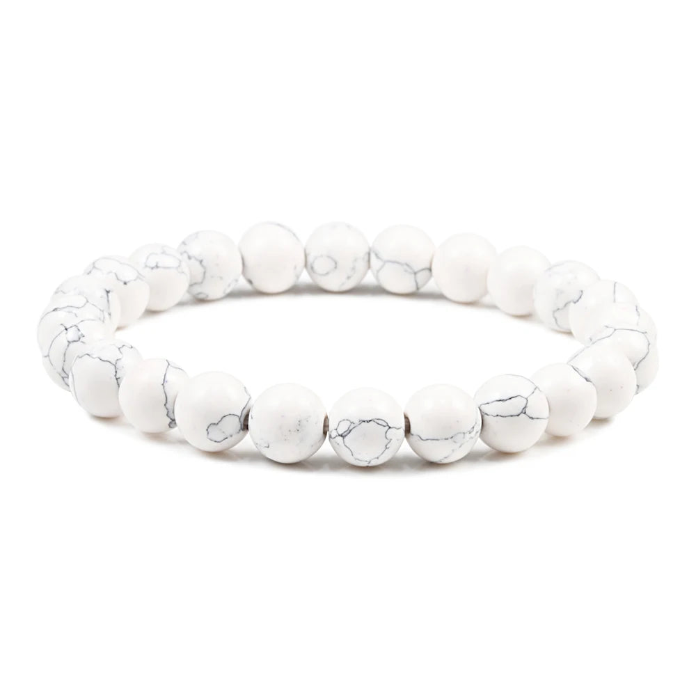 6mm 8mm 10mm Beads Bracelet Natural Stone Couple Charm Strand Bracelet Meditation Bangles For Women Men Best Friend Jewelry