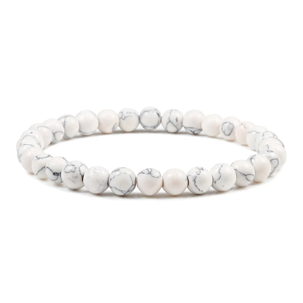 6mm 8mm 10mm Beads Bracelet Natural Stone Couple Charm Strand Bracelet Meditation Bangles For Women Men Best Friend Jewelry