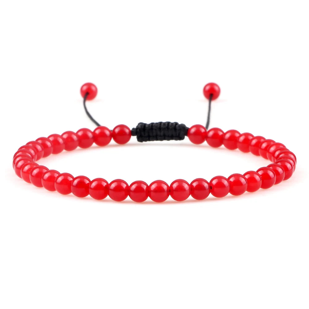 Adjustable Mini Natural Stone Lava Tiger Eye Beaded Bracelets & Bangle for Women Men Chakra Beads Braided Bracelet Charm Jewelry
