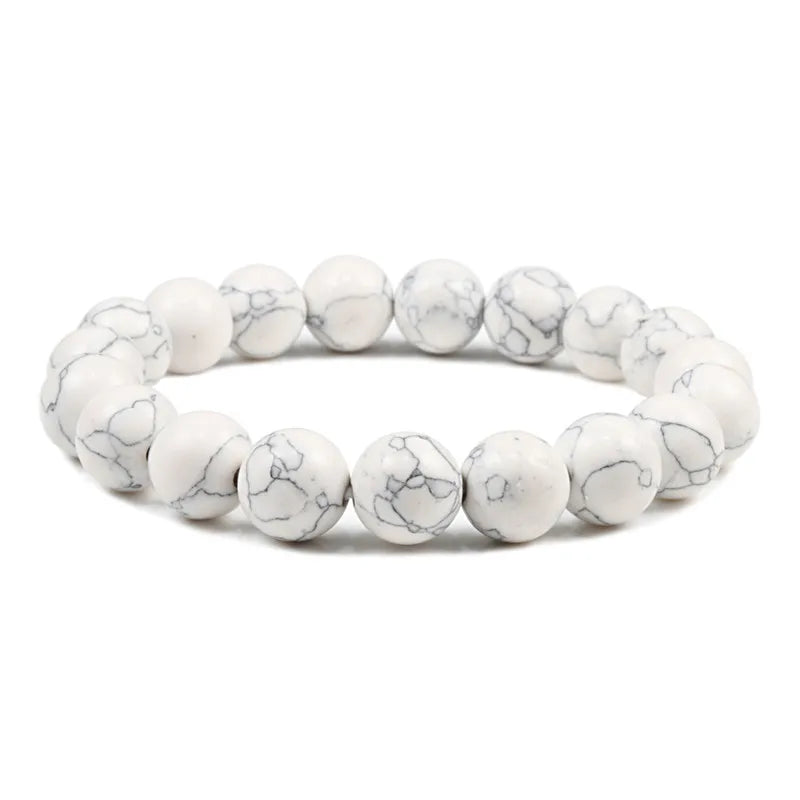 6mm 8mm 10mm Beads Bracelet Natural Stone Couple Charm Strand Bracelet Meditation Bangles For Women Men Best Friend Jewelry