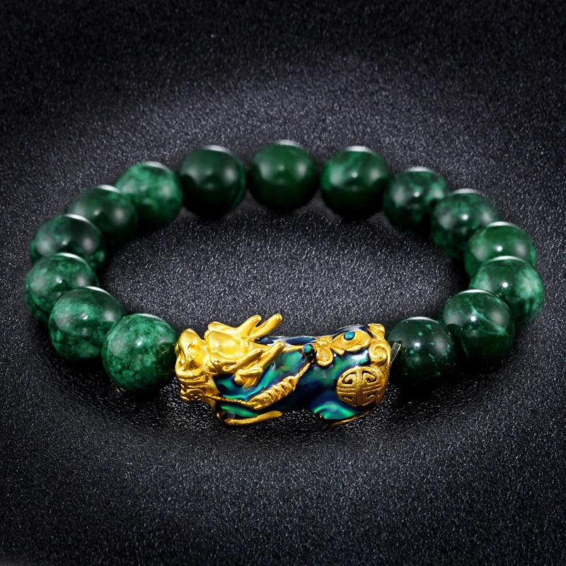 Feng Shui Men's Lucky Prayer Beads Bracelet for Men Women Wristband Gold Color Pixiu Wealth and Good Luck Changing Bracelets