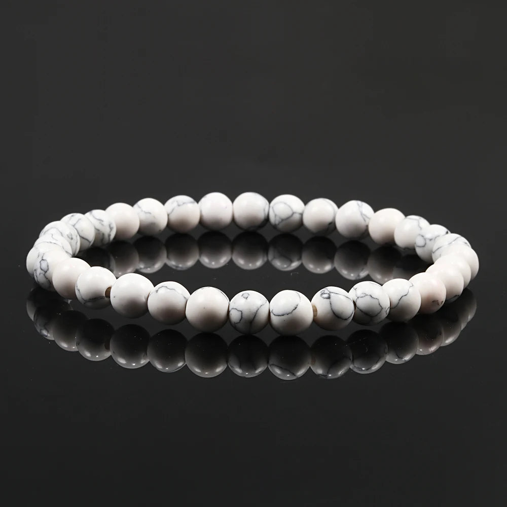 6mm 8mm 10mm Beads Bracelet Natural Stone Couple Charm Strand Bracelet Meditation Bangles For Women Men Best Friend Jewelry