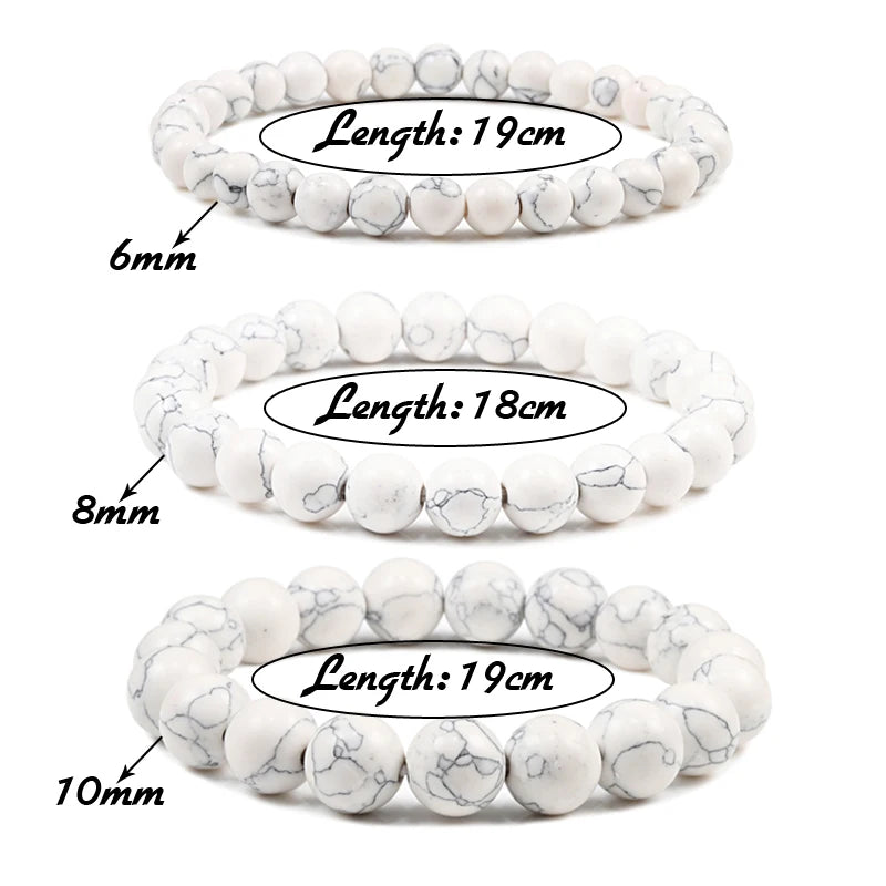 6mm 8mm 10mm Beads Bracelet Natural Stone Couple Charm Strand Bracelet Meditation Bangles For Women Men Best Friend Jewelry