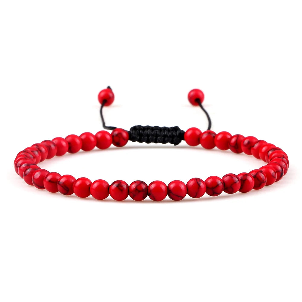 Adjustable Mini Natural Stone Lava Tiger Eye Beaded Bracelets & Bangle for Women Men Chakra Beads Braided Bracelet Charm Jewelry