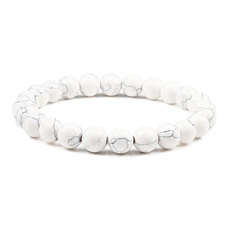 6mm 8mm 10mm Beads Bracelet Natural Stone Couple Charm Strand Bracelet Meditation Bangles For Women Men Best Friend Jewelry