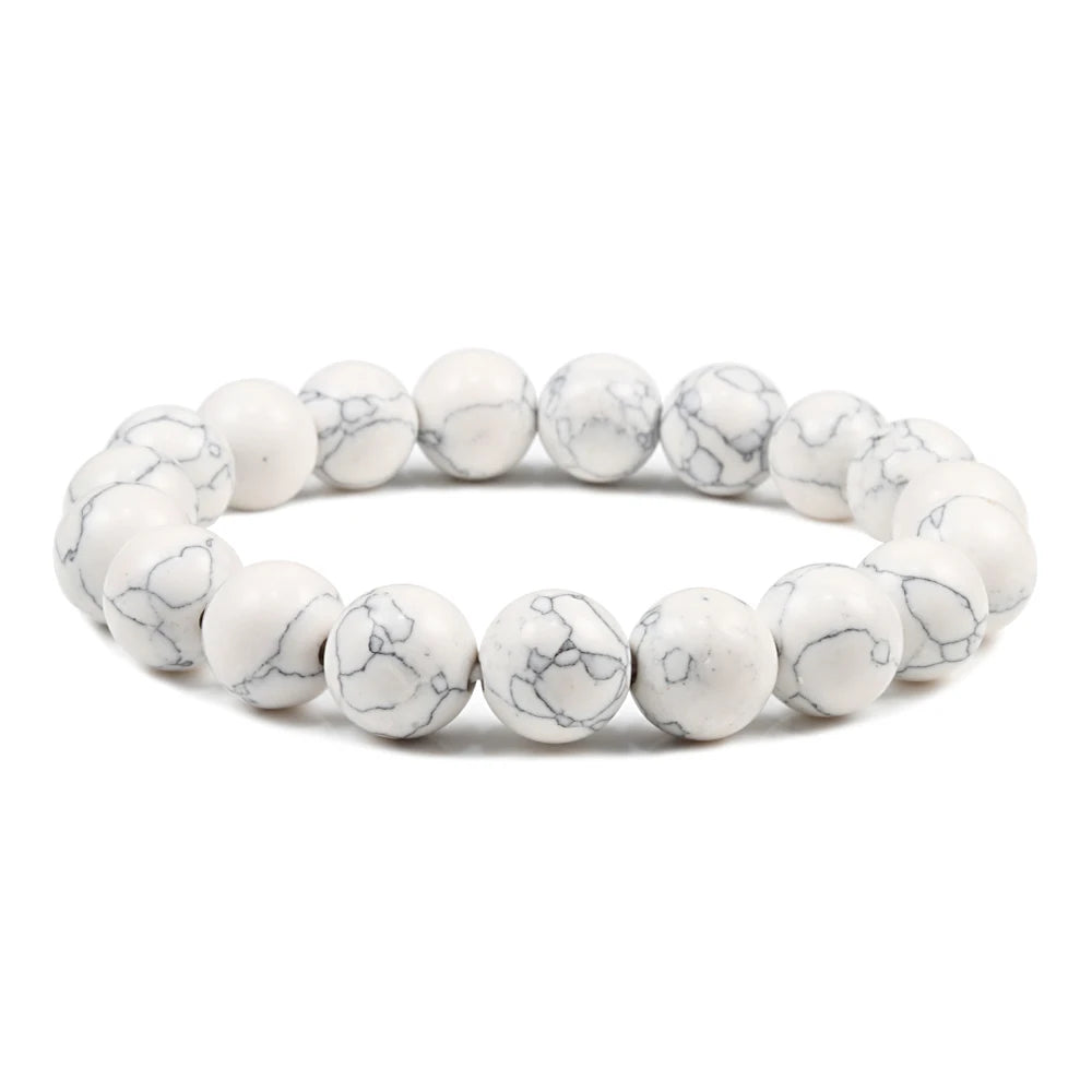 6mm 8mm 10mm Beads Bracelet Natural Stone Couple Charm Strand Bracelet Meditation Bangles For Women Men Best Friend Jewelry