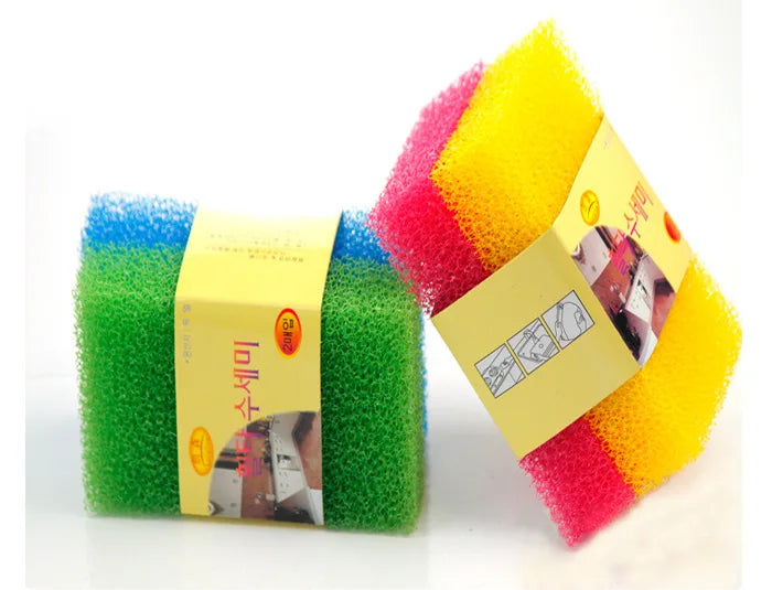 2pcs Colorful Simulation Loofah Sponge Cloth Kitchen Dishwashing Utensils Dishes Cookware Pots Cleaning Scouring Pad Sponge