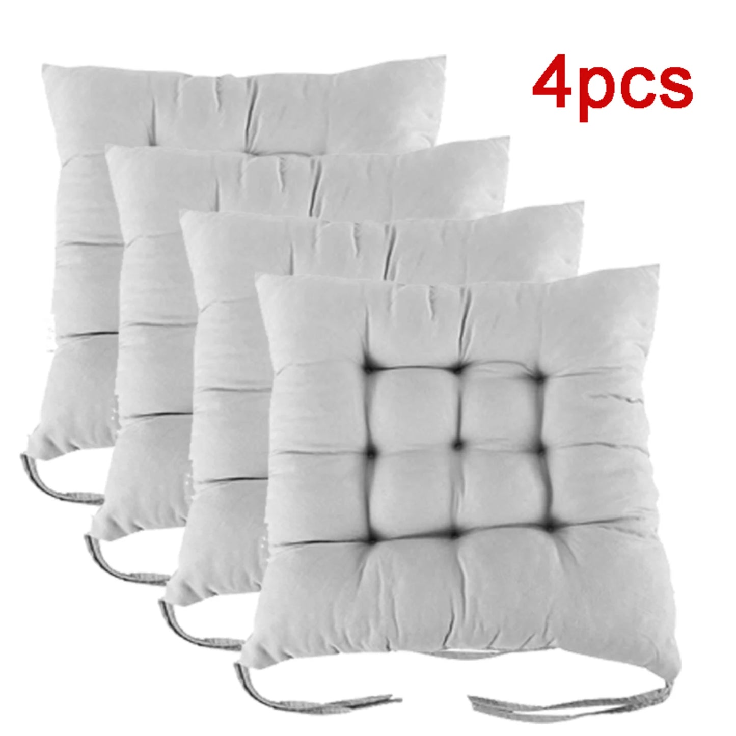 4PCS Non-slip Thicken Dining Chair Cushion Nap Pillow Chair Pad Cushion with Ties Square Cushion Winter Chair Cushions