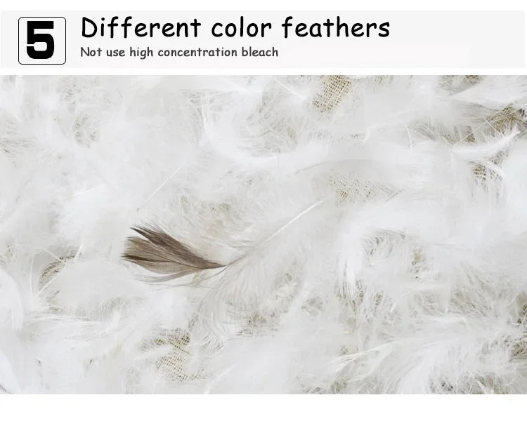 Entry Luxury Goose Down Feathers Cushion Insert Core Throw Pillow Core 5% Down Pillow Filling Downproofness
