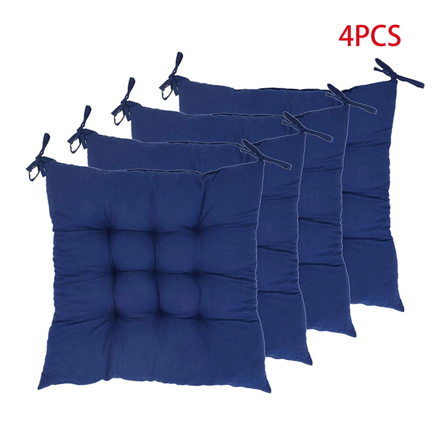 4PCS Non-slip Thicken Dining Chair Cushion Nap Pillow Chair Pad Cushion with Ties Square Cushion Winter Chair Cushions