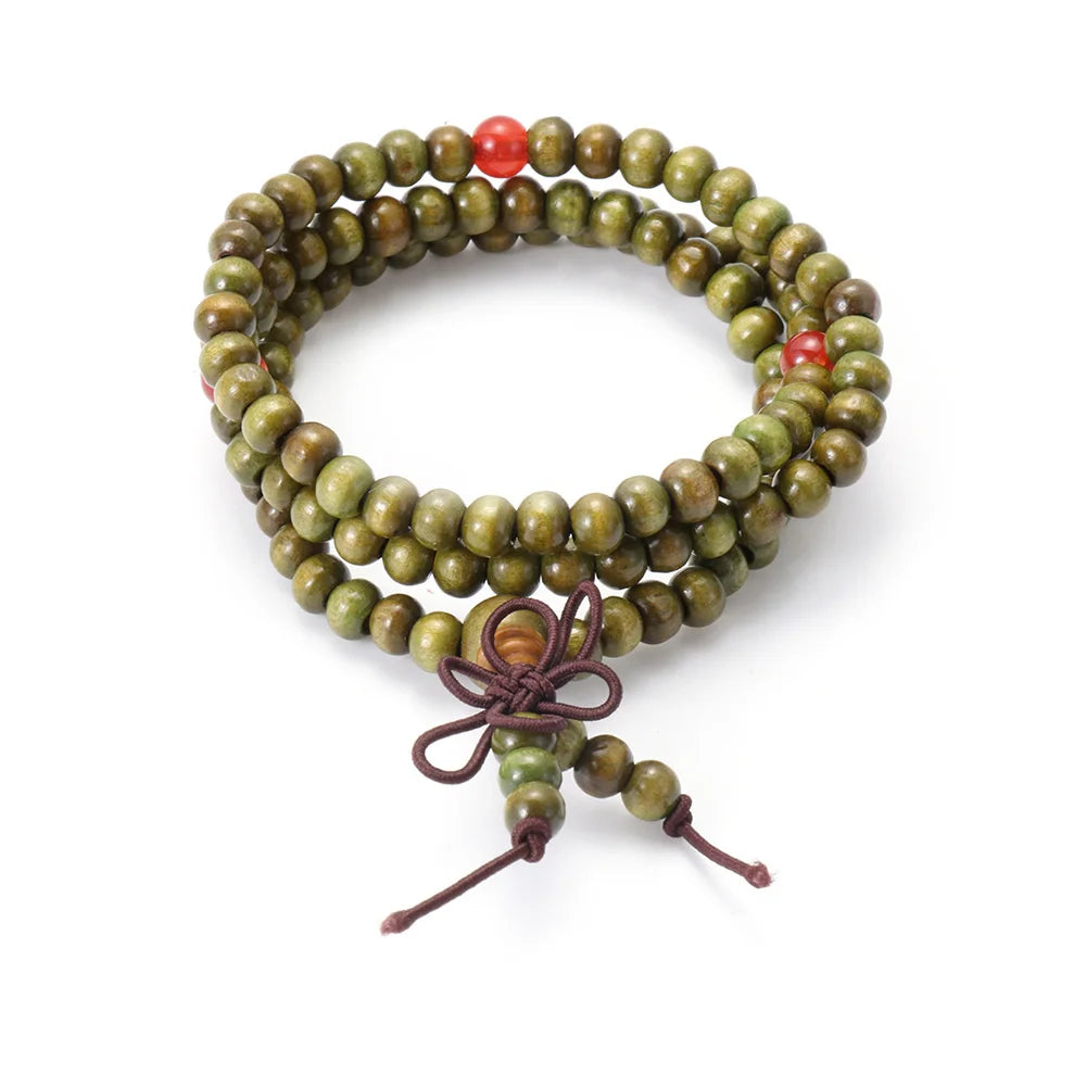 1Pc Wood Bead New Buddha Bracelet Buddhist Bangle Prayer Beads Copper Coin Women Men Lucky Religion Bracelets Charm Jewelry