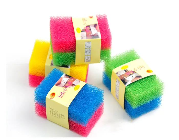 2pcs Colorful Simulation Loofah Sponge Cloth Kitchen Dishwashing Utensils Dishes Cookware Pots Cleaning Scouring Pad Sponge