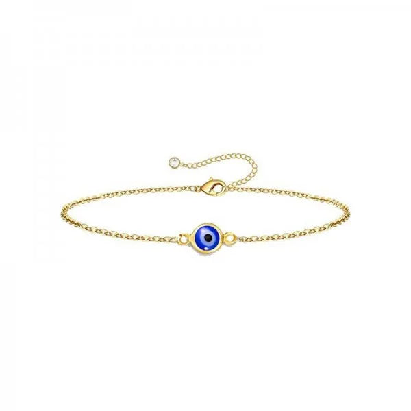 Stainless Steel Fashion Turkish Evil Eye Gold Color Bracelet Chain For Women Men Good Luck Jewelry Party Handmade Gift