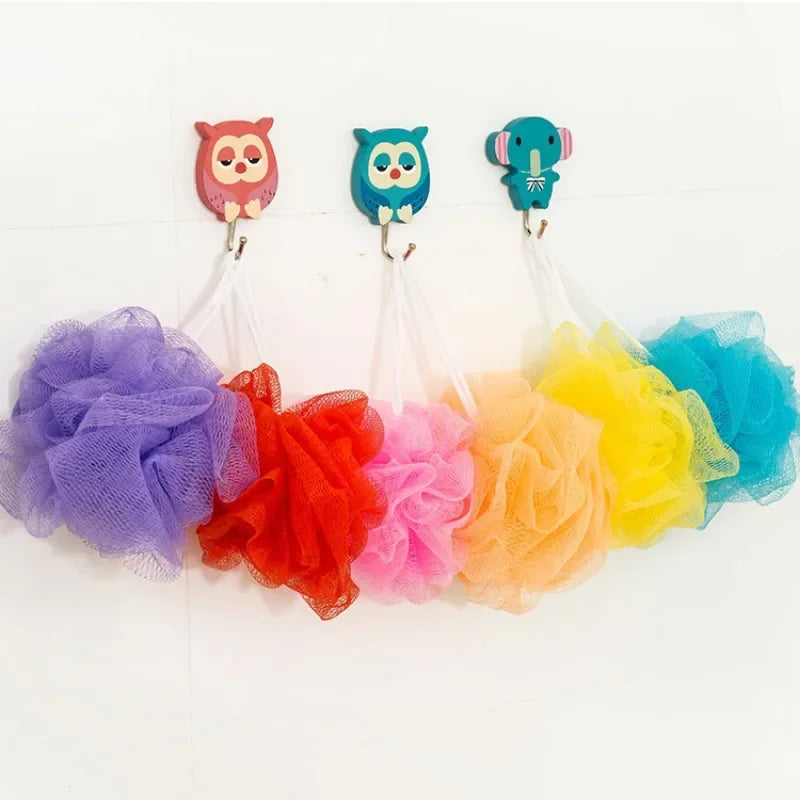 1/2pc Mini Soft Body Bubbles Sponge Bath Ball Nylon Scrubber Loofah Mesh Net Ball Cleaning Bath Sponge Multi-color Shower Flower
