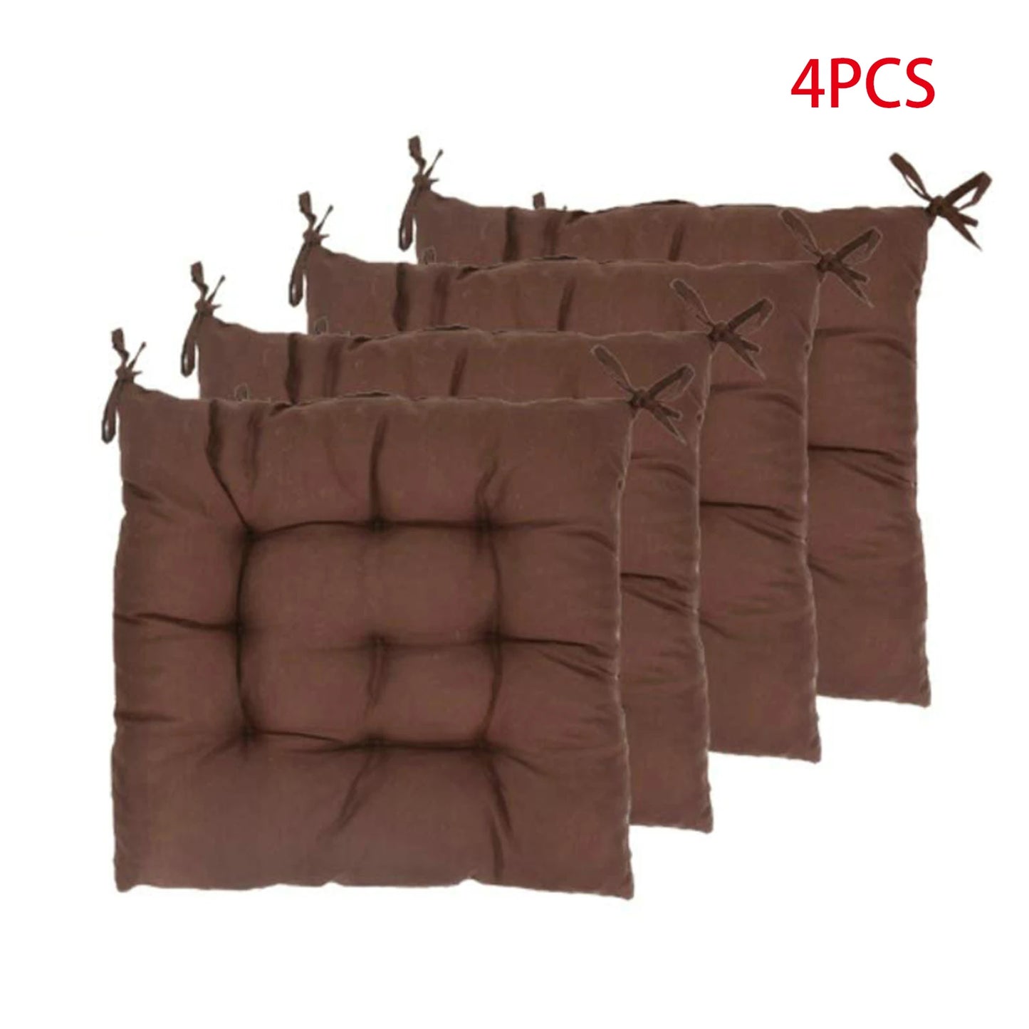 4PCS Non-slip Thicken Dining Chair Cushion Nap Pillow Chair Pad Cushion with Ties Square Cushion Winter Chair Cushions