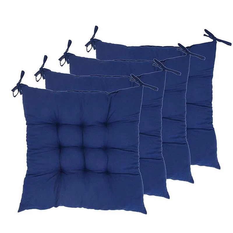 4PCS Non-slip Thicken Dining Chair Cushion Nap Pillow Chair Pad Cushion with Ties Square Cushion Winter Chair Cushions