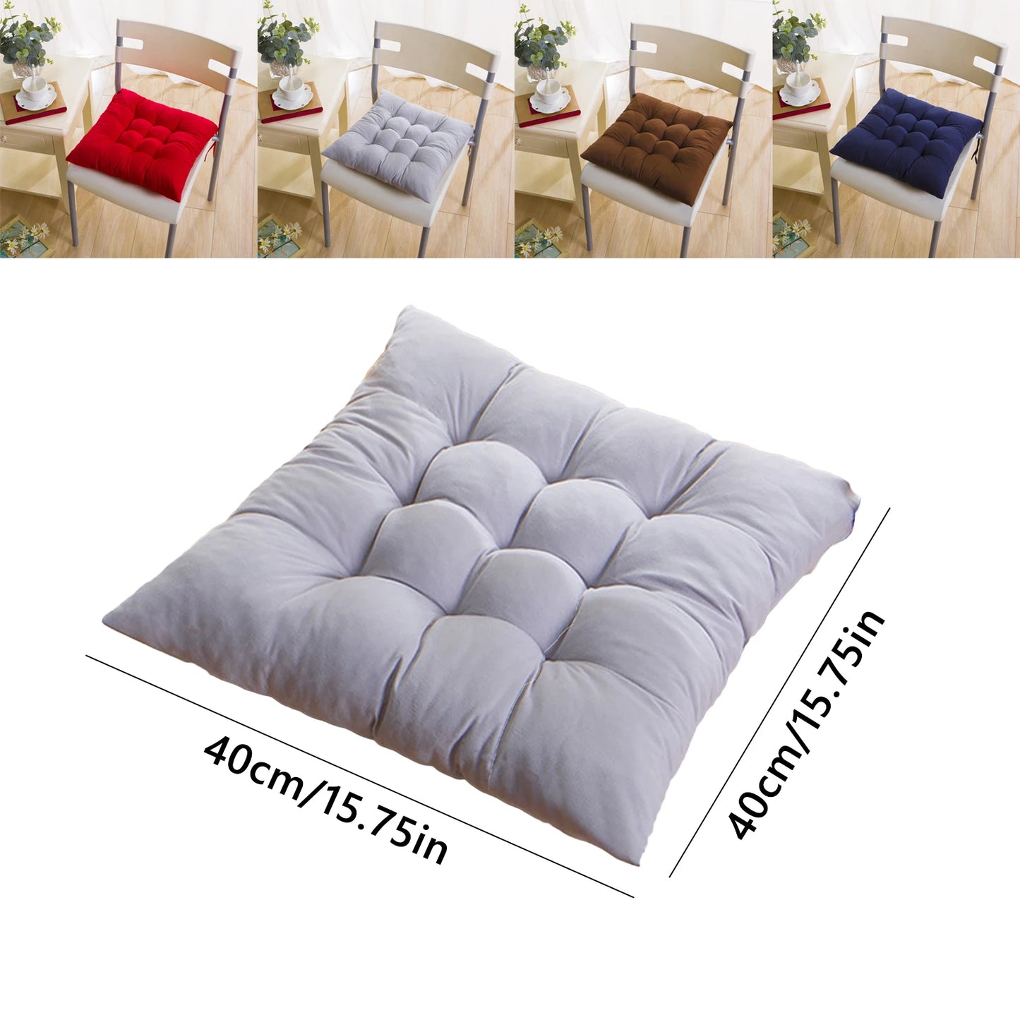 4PCS Non-slip Thicken Dining Chair Cushion Nap Pillow Chair Pad Cushion with Ties Square Cushion Winter Chair Cushions