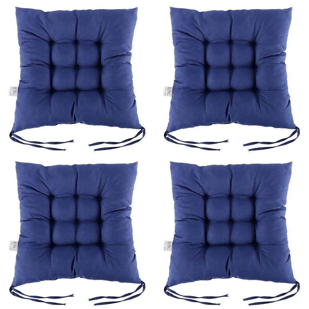 4PCS Non-slip Thicken Dining Chair Cushion Nap Pillow Chair Pad Cushion with Ties Square Cushion Winter Chair Cushions