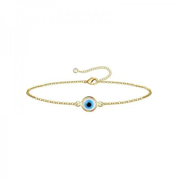 Stainless Steel Fashion Turkish Evil Eye Gold Color Bracelet Chain For Women Men Good Luck Jewelry Party Handmade Gift