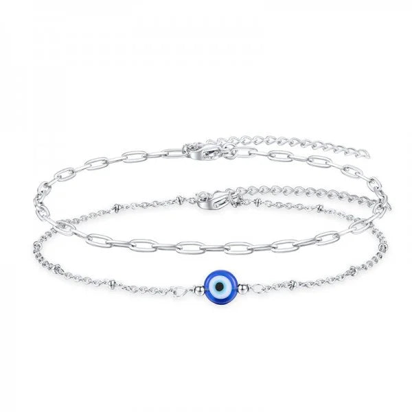 Stainless Steel Fashion Turkish Evil Eye Gold Color Bracelet Chain For Women Men Good Luck Jewelry Party Handmade Gift