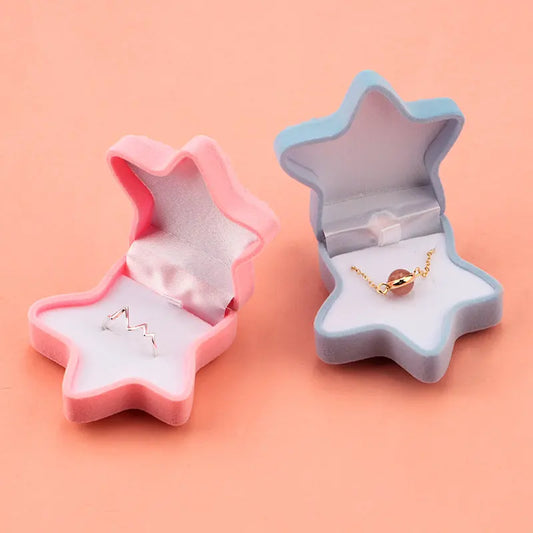 1 Piece Lovely starfish Velvet Jewelry Box