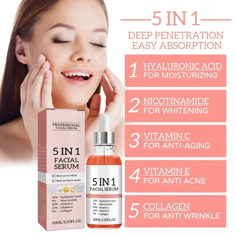 5 In 1 Anti Aging Face Serum Hyaluronic Acid Anti Wrinkle