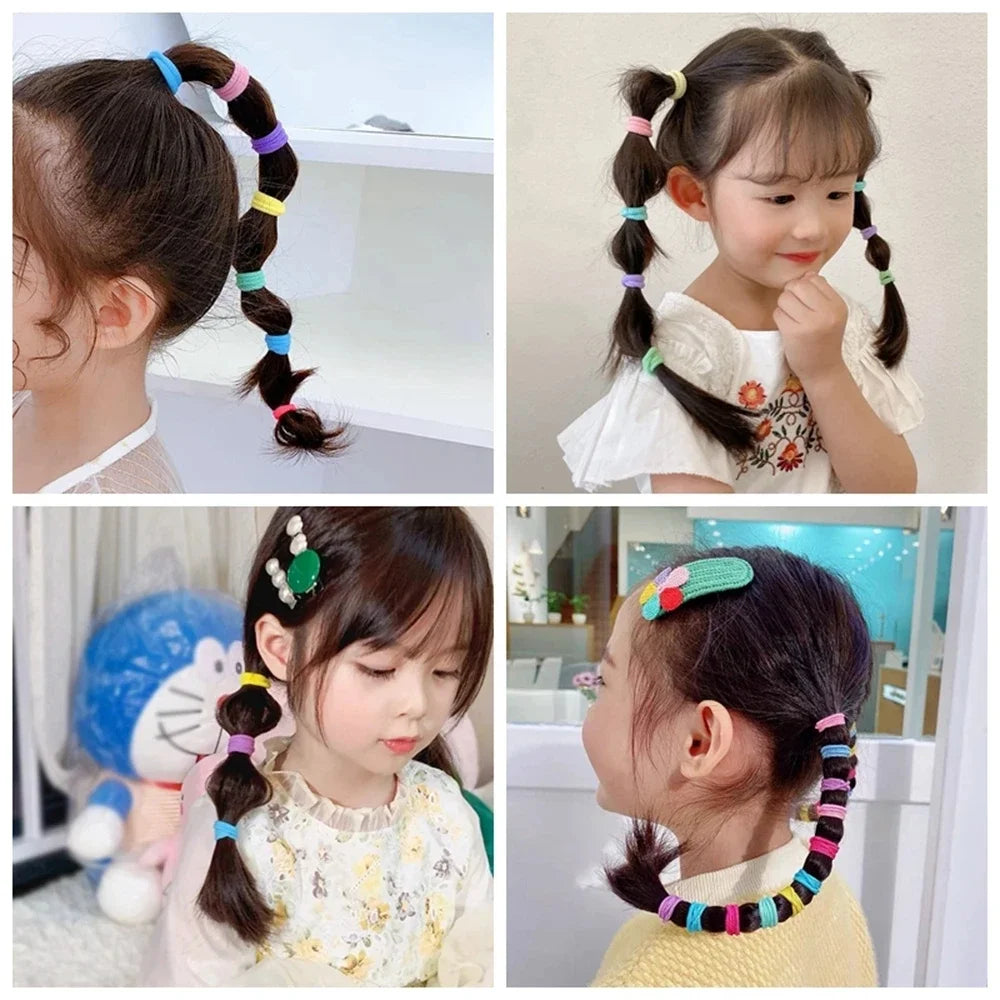 20/50/100PCS Colorful Basic Nylon Ealstic Hair Ties for Girls