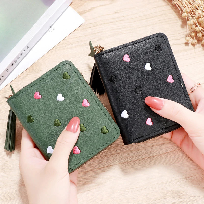 Women Wallet Mini Small Short Tassel Wallet