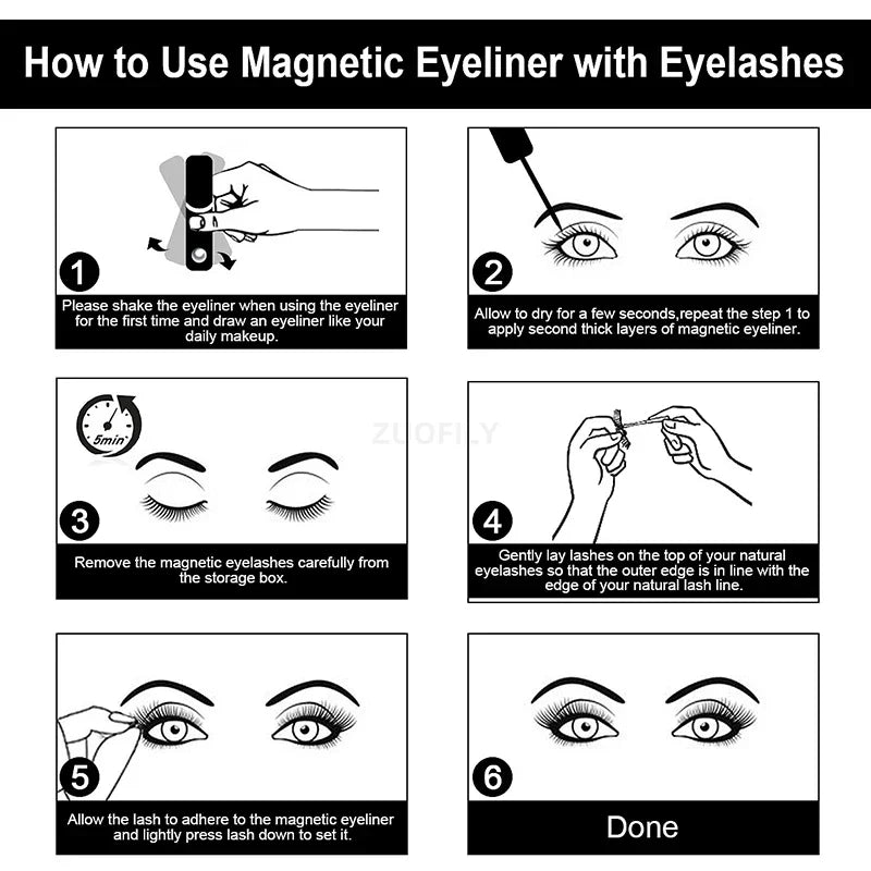 Black Magnetic Eyeliner Glue False Eyelash Extension Magic Self-adhesive Liquid Eyeliner Eye Makeup No Blooming Korea Cosmetics