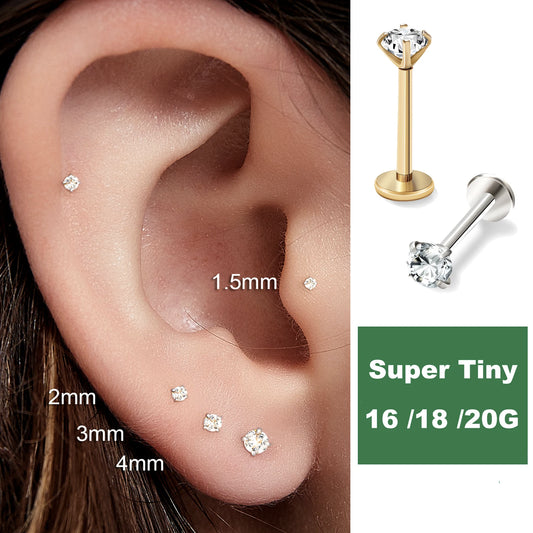 2/6PCS Stainless Steel Earring Nose Stud