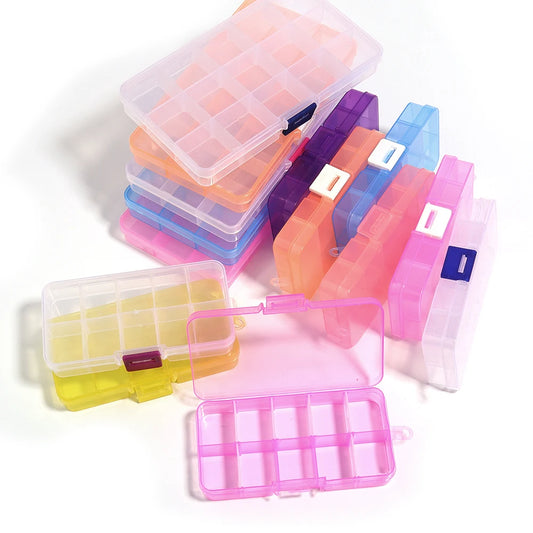10-15 Grids Plastic Transparent Storage Box