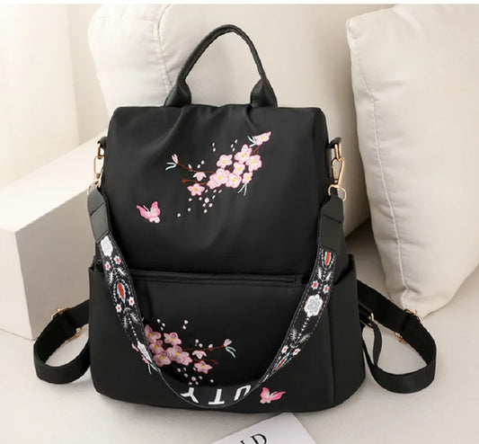 New Chinese Printing Style Women Waterproof Nylon Backpacks