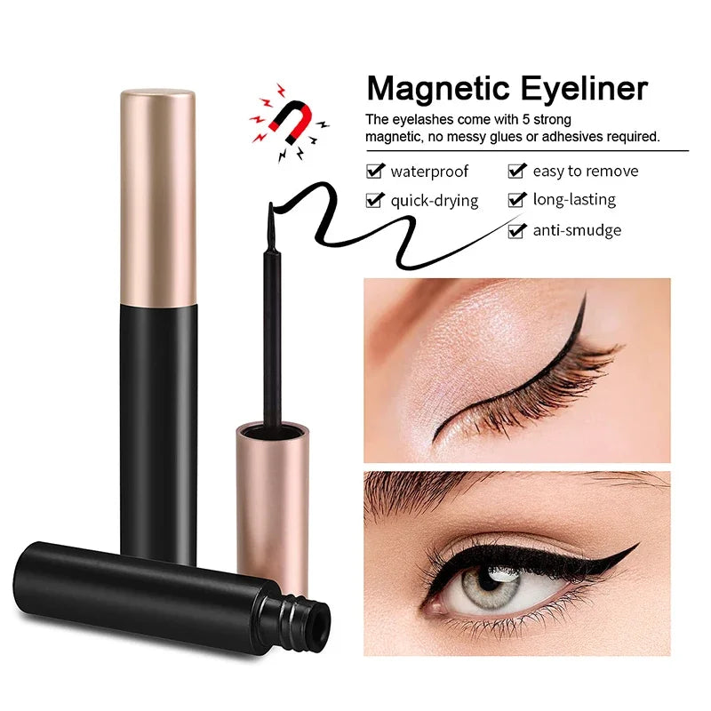 Black Magnetic Eyeliner Glue False Eyelash Extension Magic Self-adhesive Liquid Eyeliner Eye Makeup No Blooming Korea Cosmetics