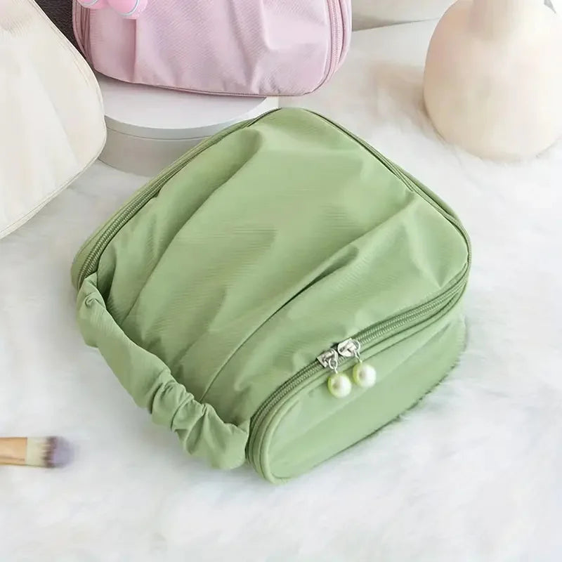 Pleated Cute Cloud Makeup Bag Floral Cosmetic Bag  Pouch