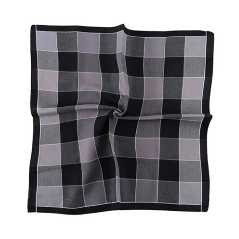 3Pcs 43x43cm 100% Cotton Black Gray British Handkerchief
