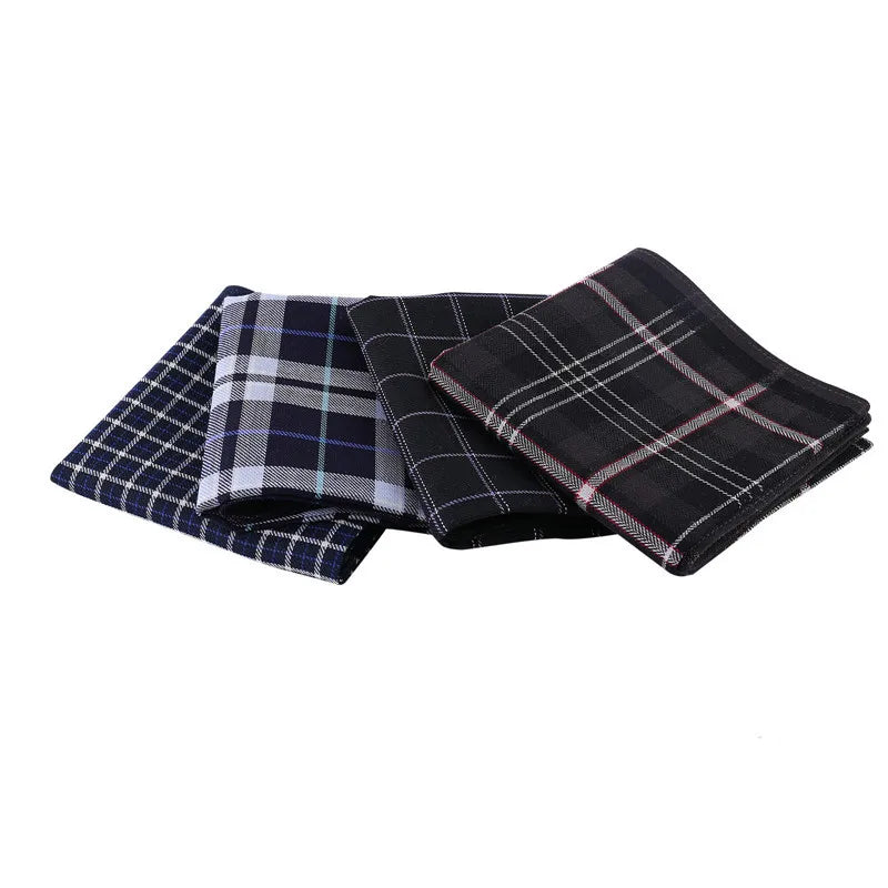 3Pcs 43x43cm 100% Cotton Black Gray British Handkerchief