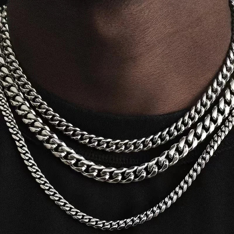 Basic Punk Stainless Steel Curb Cuban Necklaces
