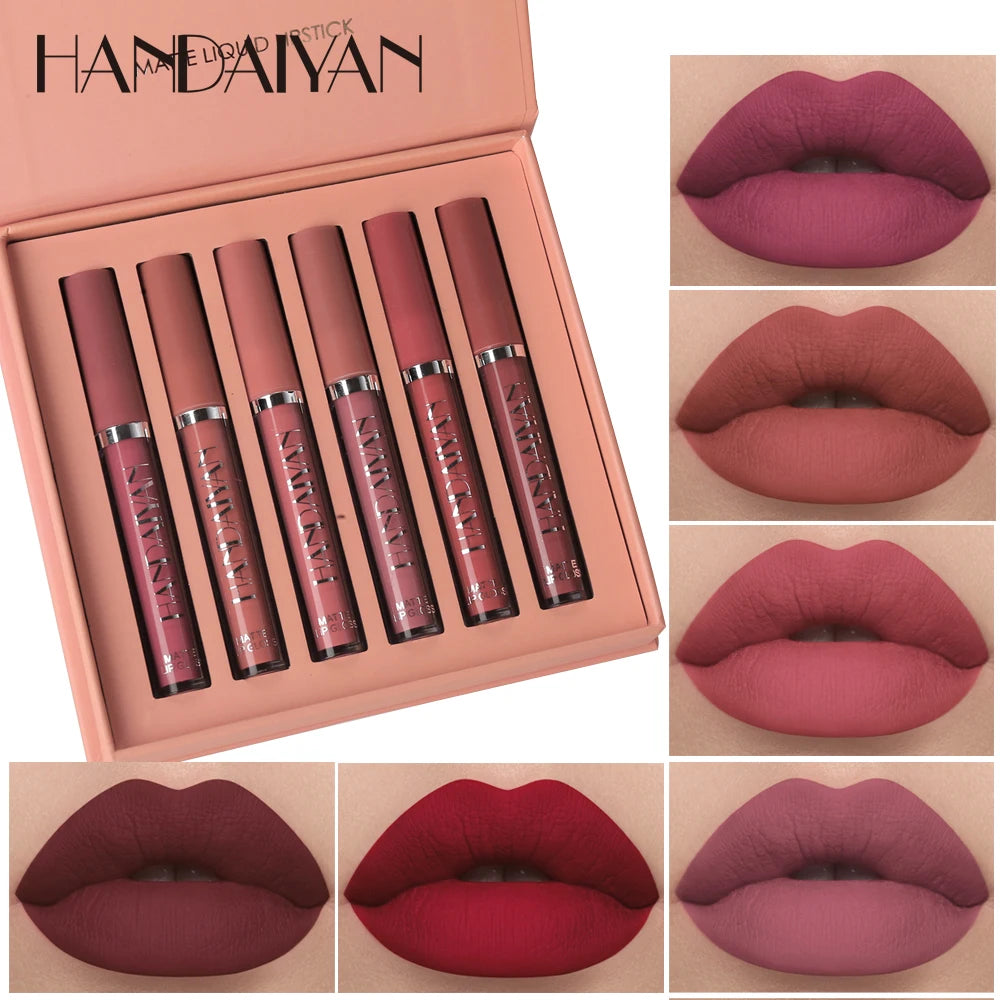 HANDAIYAN 6 Colors/box Matte Liquid Lipstick Set