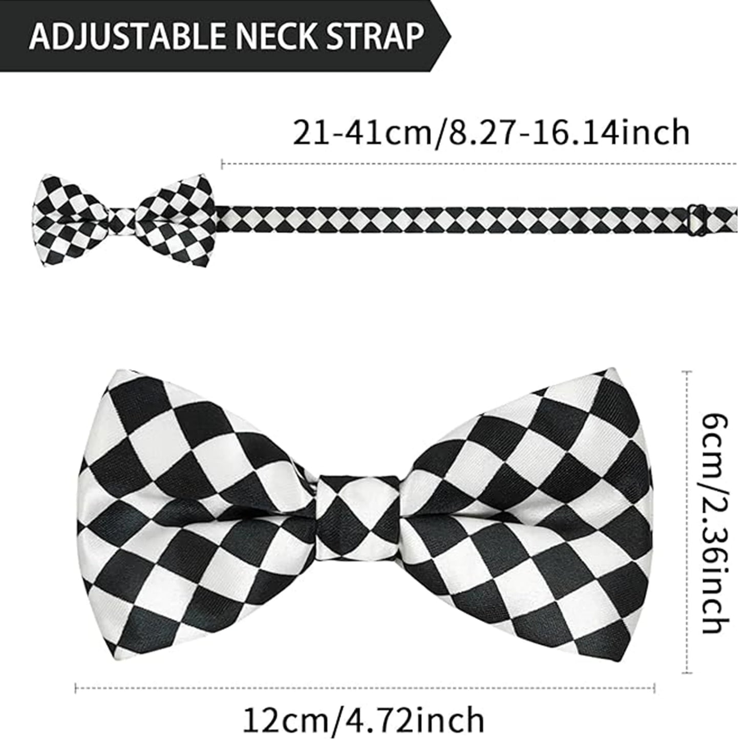 Black and White Plaid Checkerboard Double Layered Polyester