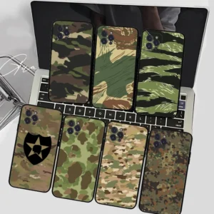 Camouflage Camo Military Army Phone Case Silicone Soft For 15 iphone 14 13 12 11 Pro Mini XS MAX 8 7 6 Plus X 2020 XR Shell